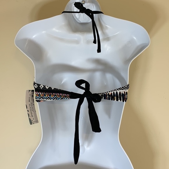 NWT. Enjoy The Sunshine Medium Colorful Print Halter Wrap Bikini Set. - Picture 9 of 11